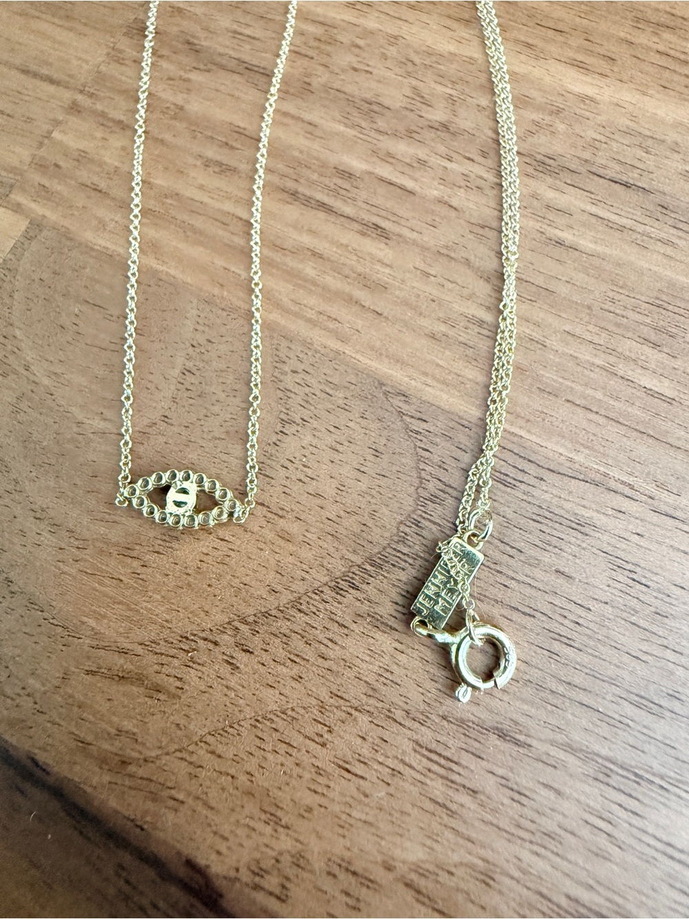 Jennifer Meyer Mini Diamond Open Evil Eye Necklace - Picture 6 of 7
